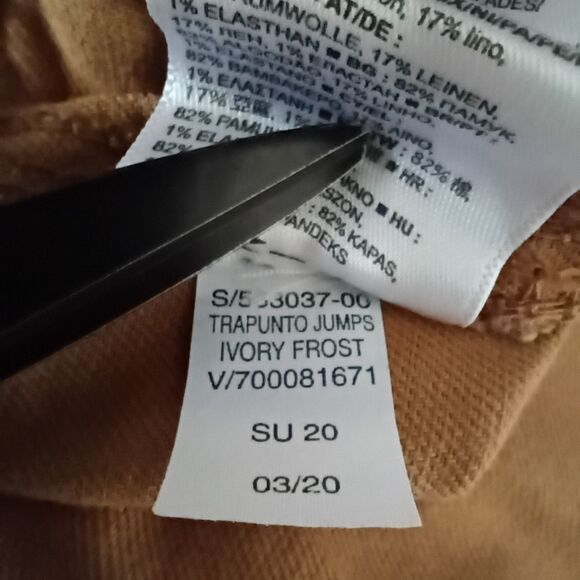 Gap Trapunto Jumpsuit Romper Overalls Tan Ivory Buttons Womens 8 Adjustable - Picture 10 of 10